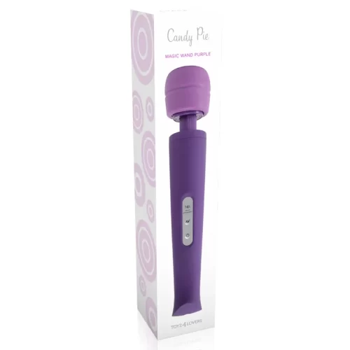 Massajador com carregador usb candy pie magic wand roxo