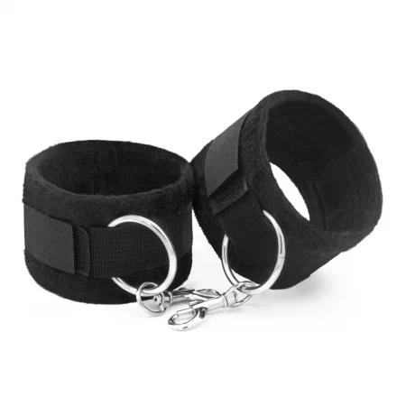 Algemas De Velcro Com Corrente Pretas