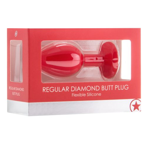 Plug anal diamond regular vermelho