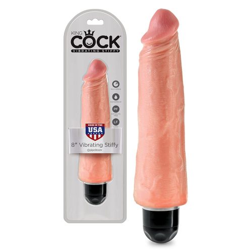 Vibrador Realístico King Cock Vibrating Stiffy 8 Branco