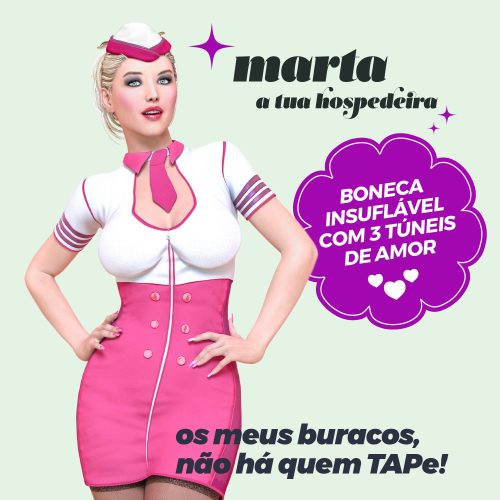 Boneca insuflável marta a hospedeira