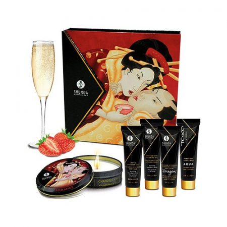 Conjunto Shunga Segredos de Geisha Morango e Champanhe