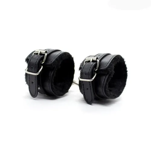 Fur lined wrist restraints black (1)
